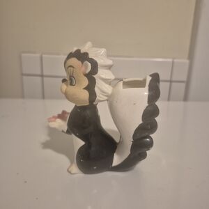 Black and White Skunk Figurine Planter